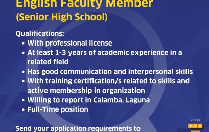 English Faculty Member (Senior High School)