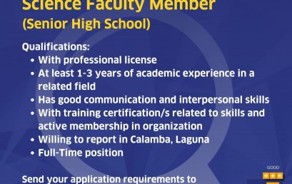 Science Faculty Member (Senior High School)