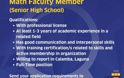 Math Faculty Member (Senior High School)