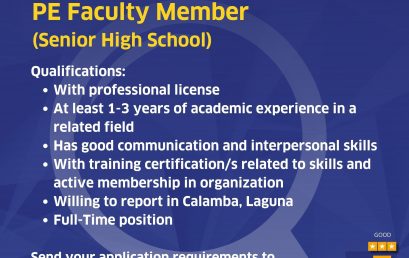PE Faculty Member (Senior High School)