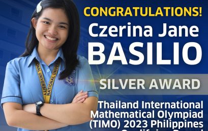 Czerina Jane Basilio for bags the SILVER AWARD in the Thailand International Mathematical Olympiad (TIMO) 2023 Philippines Qualifying Round
