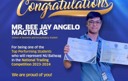NU Baliwag SBA Student, Mr. Bee Jay Angelo Magtalas, to Represent University in National Trading Competition