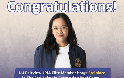 NU Fairview JPIA Elite Member brags 3rd place  in The 3rd Ultimate Accounting Boot Camp –  Tax Venture: Exploring Updates, Inspiring Change