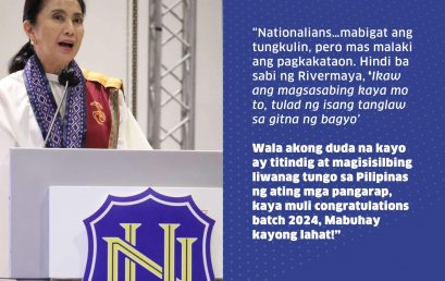 Atty. Leni Robredo Delivers Speech at NU MOA Graduation