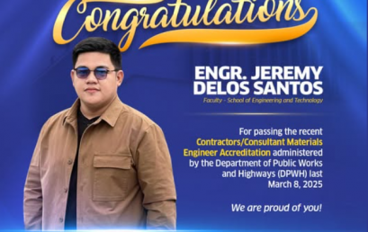 NU Baliwag’s Engr. Jeremy Delos Santos Earns DPWH Accreditation as a Materials Engineer