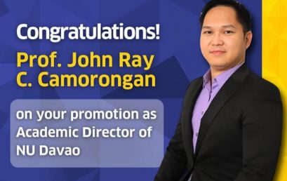 NU Clark Congratulates Prof. John Ray Camorongan on His Appointment as Academic Director of NU Davao