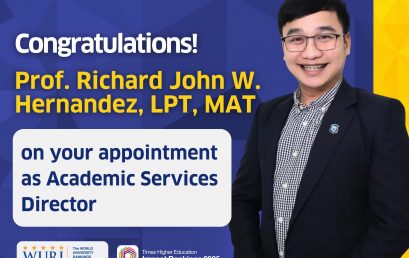Congratulations to Prof. Richard John W. Hernandez on His Appointment as Academic Services Director of NU Clark
