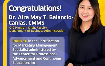 Congratulations, Dr. Aira May T. Balancio-Canlas, CMMS!
