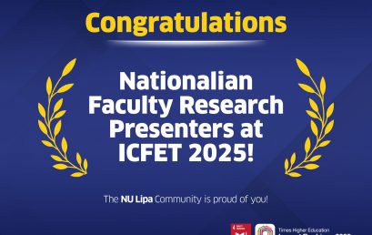 NU Lipa Researchers Shine at ICFET 2025 with Successful Presentations