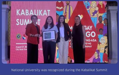 National University receives recognition from the Department of Health National University receives recognition from the Department of Health