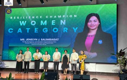 NU Manila ComEx-NSTP Director, Ms. Jenelyn Salimbagat, National Resilience Champion at the 2025 Philippine Resilience Awards