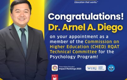 NU Clark Congratulates Dr. Arnel A. Diego on His Appointment to CHED RQAT Technical Committee for the Psychology Program