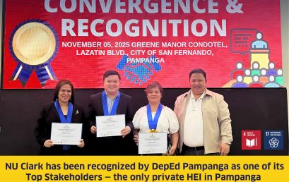 NU Clark has been recognized by DepEd Pampanga as one of its Top Stakeholders – the only private HEI in Pampanga to receive this award!