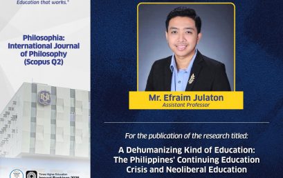 NU Fairview SAS Faculty Mr. Efraim Julaton Publishes in Scopus Q2 Journal on Philippine Education Crisis